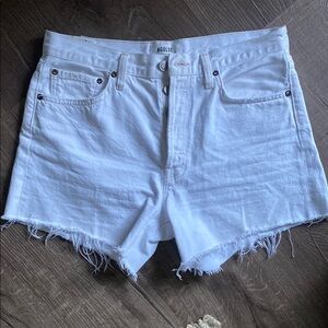 AGOLDE Women's White Denim Shorts